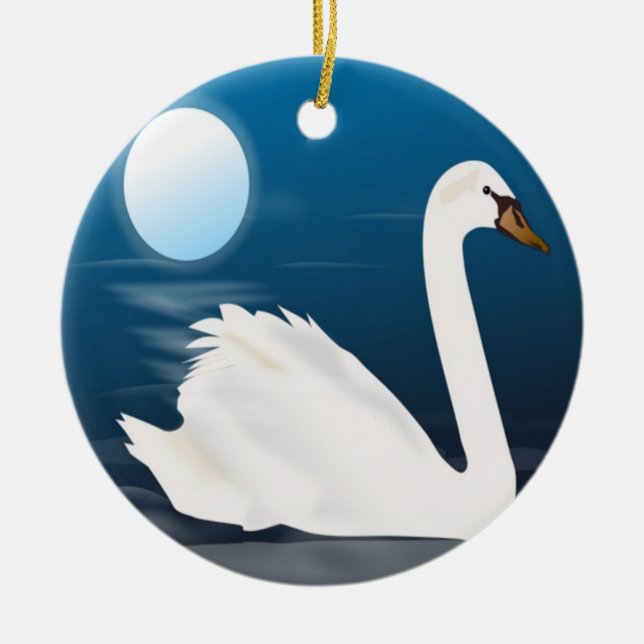WHITE SWAN CERAMIC ORNAMENT (Front)