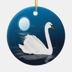 WHITE SWAN CERAMIC ORNAMENT