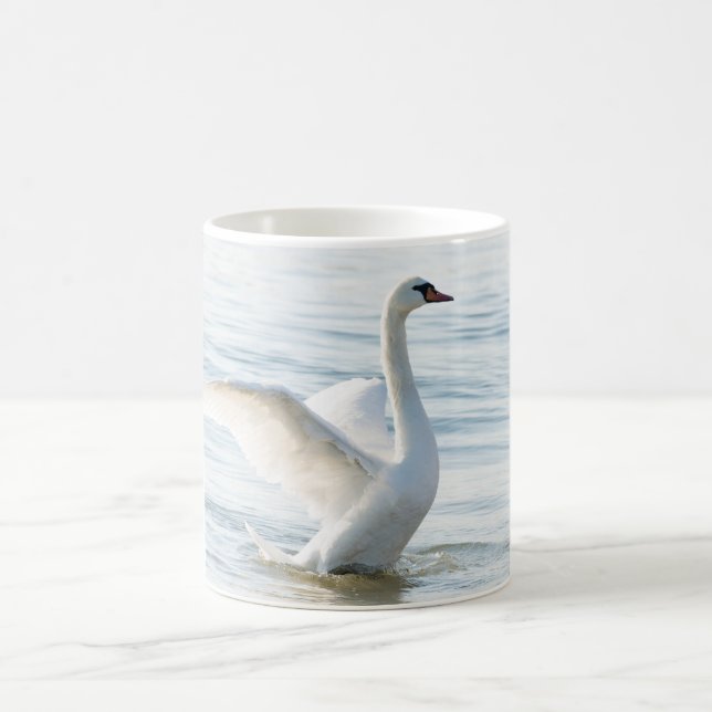 White swan Cygnus Coffee Mug (Center)