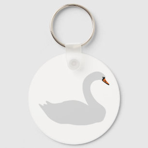 white swan icon keychain