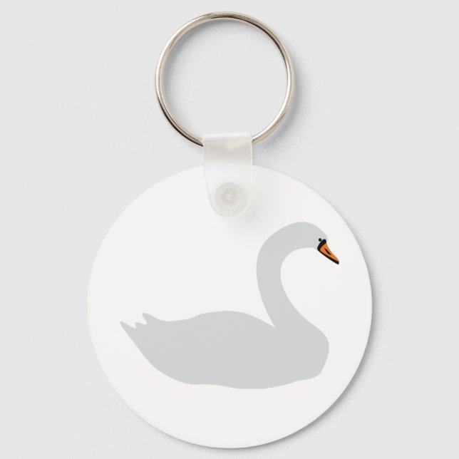 white swan icon keychain (Front)