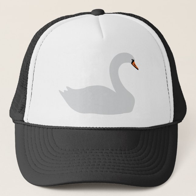 white swan icon trucker hat (Front)