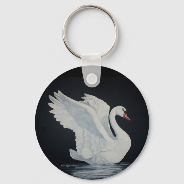 White Swan Keychain (Front)
