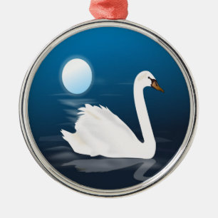 WHITE SWAN METAL ORNAMENT