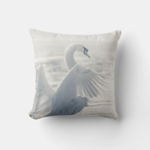 White Swan Nature Photo Throw Pillow