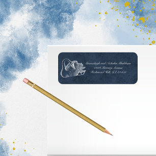 White Swan Navy Blue Return Address