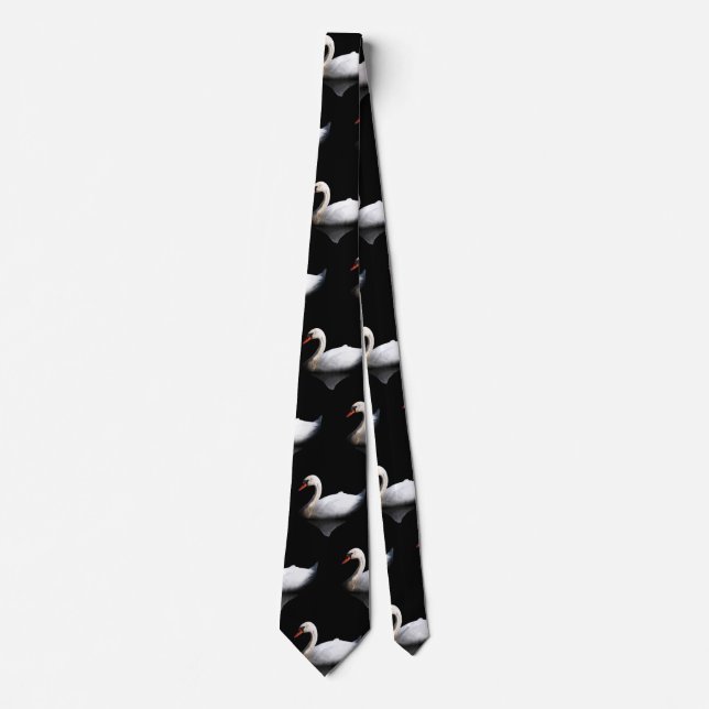 White swan on black tie (Front)