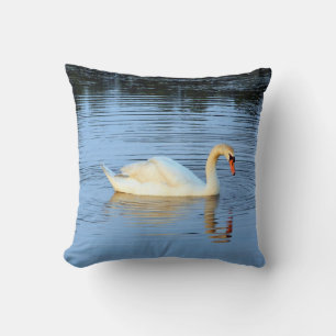 White Swan Reflected Pillow