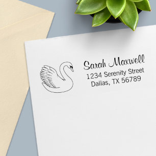 White Swan Return Address Self-inking Stamp