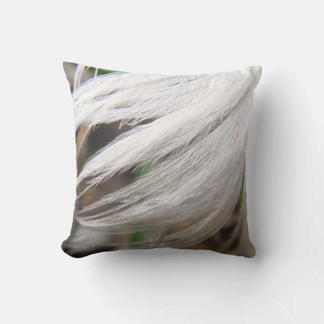 white swan spring throw pillow (Front)