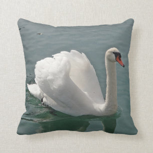 white swan throw pillow