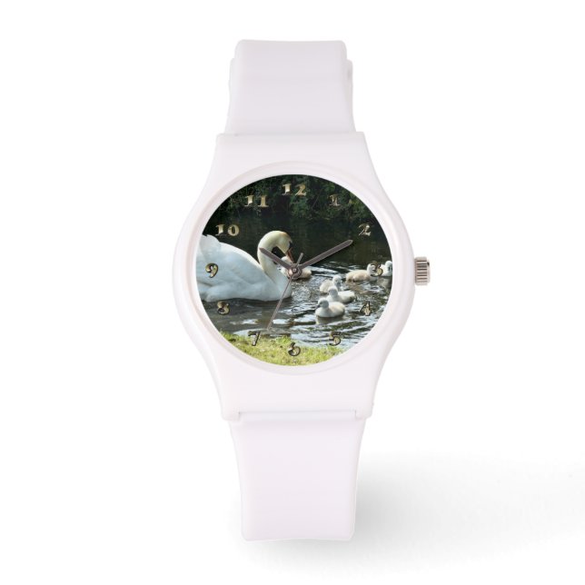 White Swan with Chicks Watch (Front)