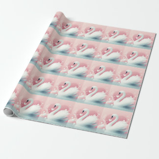White swan wrapping paper