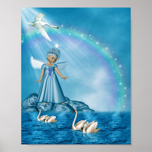 White Swans And Angel Poster (Front)
