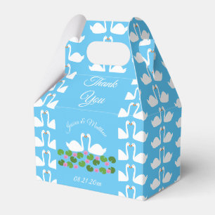 White Swans and Water lilies Wedding Custom Favor Box