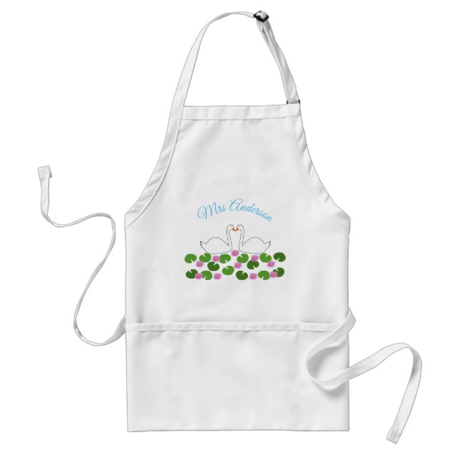 White Swans and Water lilies Wedding Custom Standard Apron (Front)