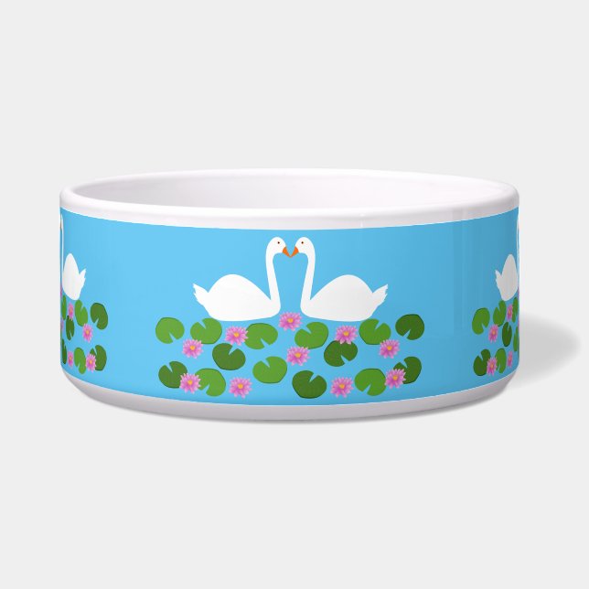 White Swans and Water lilies Wedding Patterned (Front)