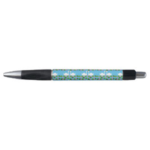 White Swans and Water lilies Wedding Patterned Pen