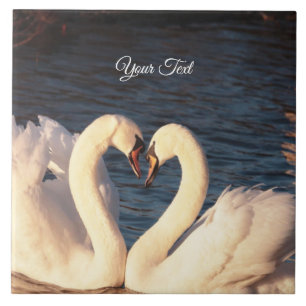 White Swans Ceramic Tile