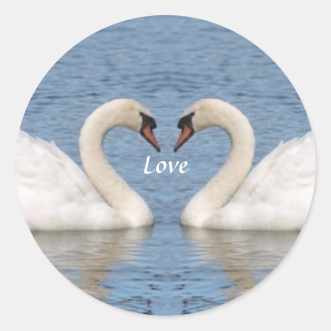 White Swans Classic Round Sticker (Front)