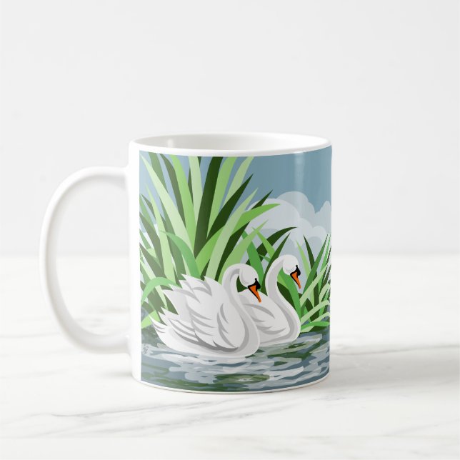 White Swans Coffee Mug (Left)