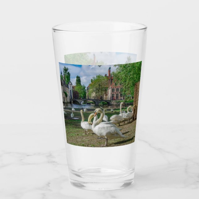 White swans in Bruges Glass (Front)