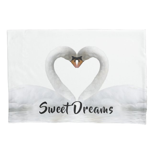 White swans in love sweet dreams pillowcase (Front)