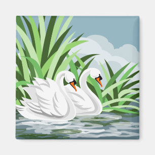 White Swans Magnet