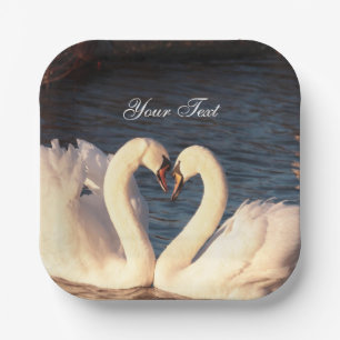 White Swans Paper Plate