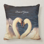 White Swans Throw Pillow<br><div class="desc">Elegant White Swans Wedding Throw Pillow</div>