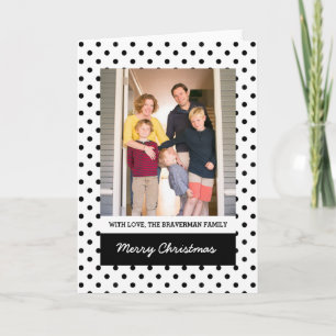 White Sweet Polka Dot Holiday Photo Greeting Card