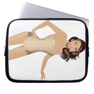 White Swimsuit Girl Laptop Case