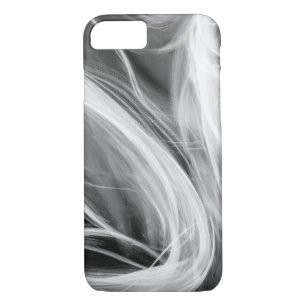 white swirling smoke design on black Case-Mate iPhone case