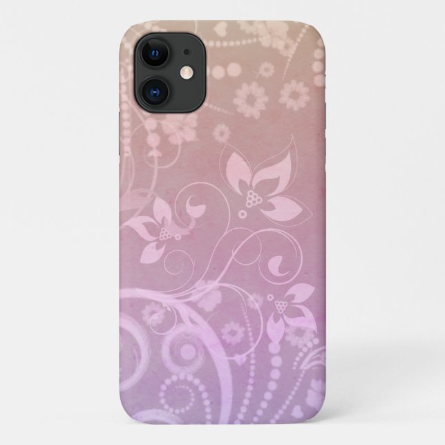 White swirls on pastel iPhone case (Back)