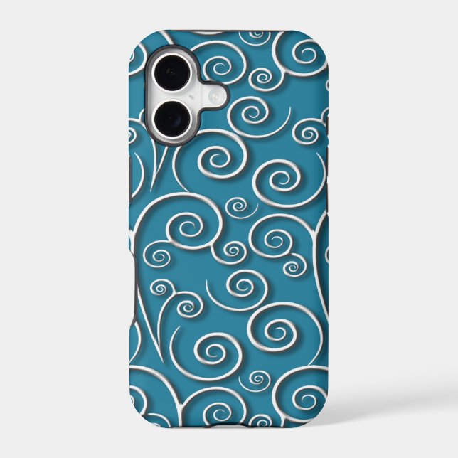 White Swirls Texture with customizable background (Back)