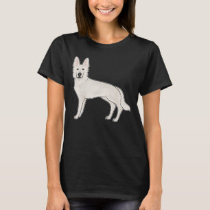 White Swiss Shepherd White GSD Cute Cartoon Dog T-Shirt