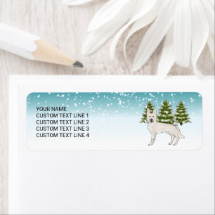 White Swiss Shepherd White GSD Dog Winter Forest