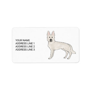 White Swiss Shepherd White GSD With Custom Text Label