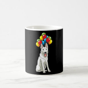 White Swiss Shepherd with Ballons Gift Coffee Mug