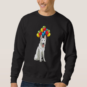 White Swiss Shepherd with Ballons Gift Sweatshirt