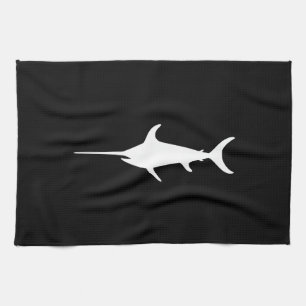 White Swordfish Kitchen Towel