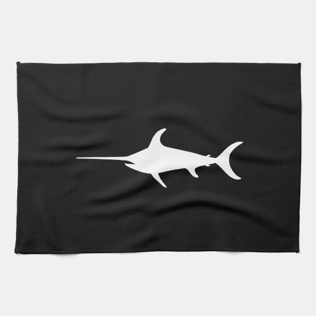 White Swordfish Kitchen Towel (Horizontal)