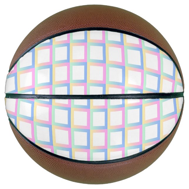 White Symmetric Chequered Gradient Pattern Frames Basketball (Front)