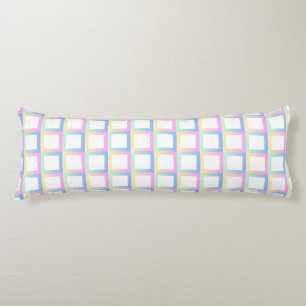 White Symmetric Chequered Gradient Pattern Frames Body Pillow