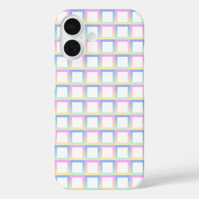 White Symmetric Chequered Gradient Pattern Frames Case-Mate iPhone Case (Back)