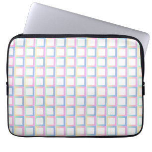 White Symmetric Chequered Gradient Pattern Frames Laptop Sleeve