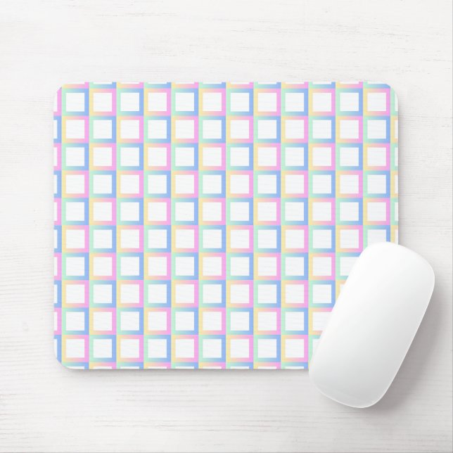 White Symmetric Chequered Gradient Pattern Frames Mouse Pad (With Mouse)