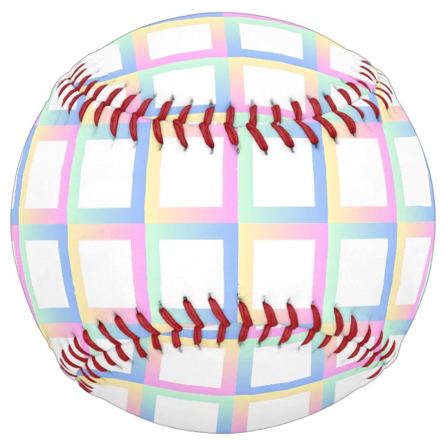 White Symmetric Chequered Gradient Pattern Frames Softball (Front)
