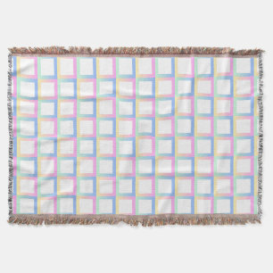 White Symmetric Chequered Gradient Pattern Frames Throw Blanket