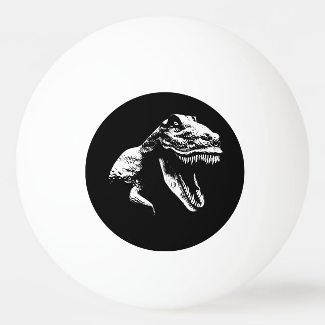 White T Rex Ping Pong Ball (Front)